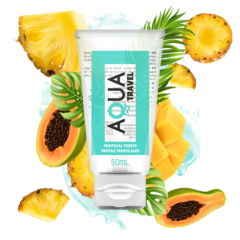AQUA TRAVEL - FLAVOUR GLEITMITTEL AUF WASSERBASIS TROPISCHE FRÜCHTE - 50 ML