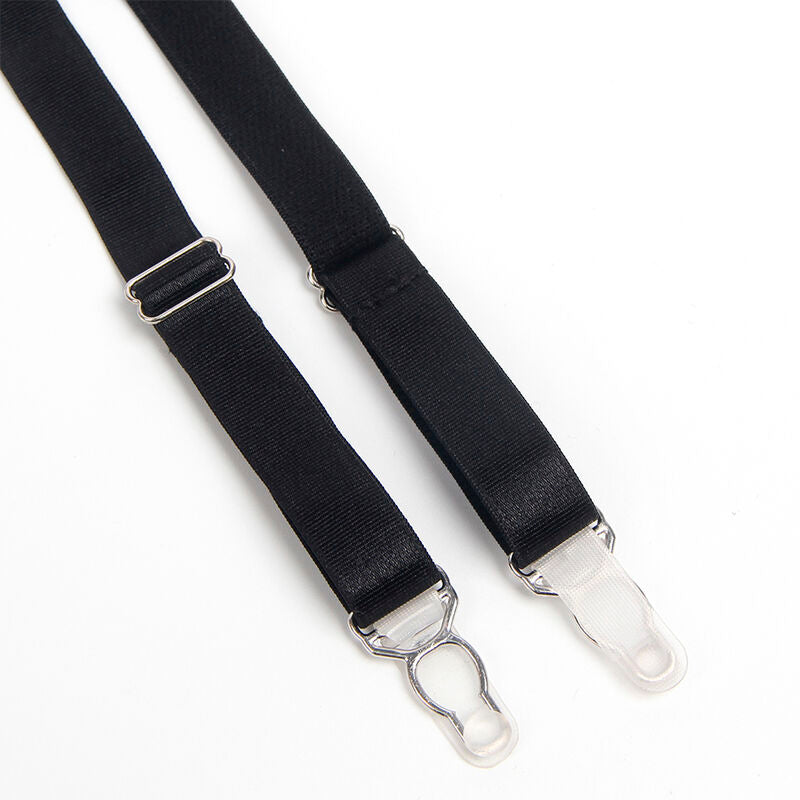 SUBBLIME - 955243 SCHWARZER BONDAGE-BH MIT STRUMPFBAND-SET L/XL