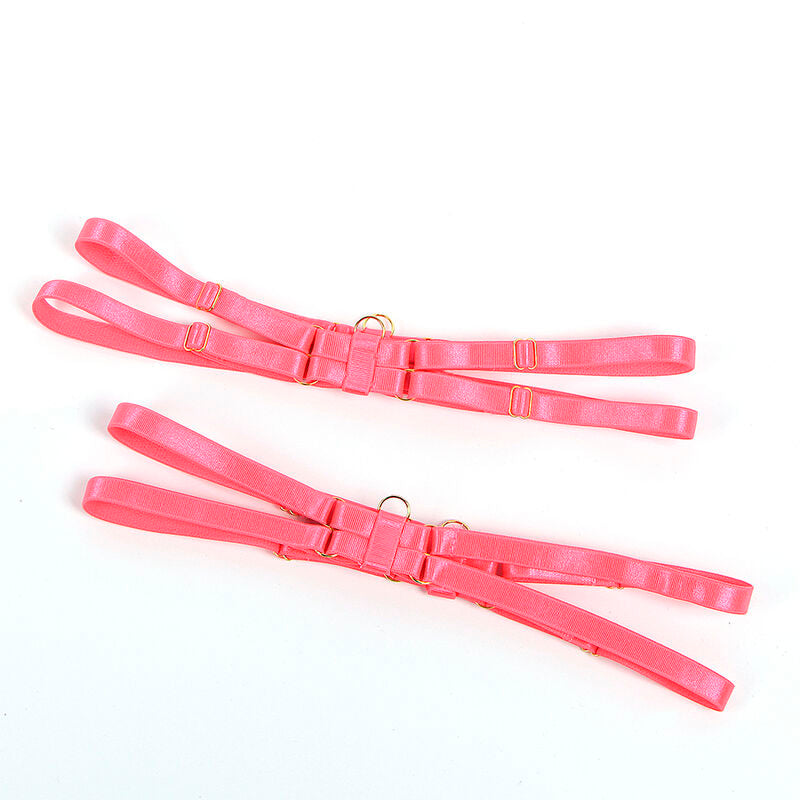 SUBBLIME - 955304 BH-SET MIT HALSKETTE UND BEINDETAILS FLUORESZIERENDES ROSA L/XL