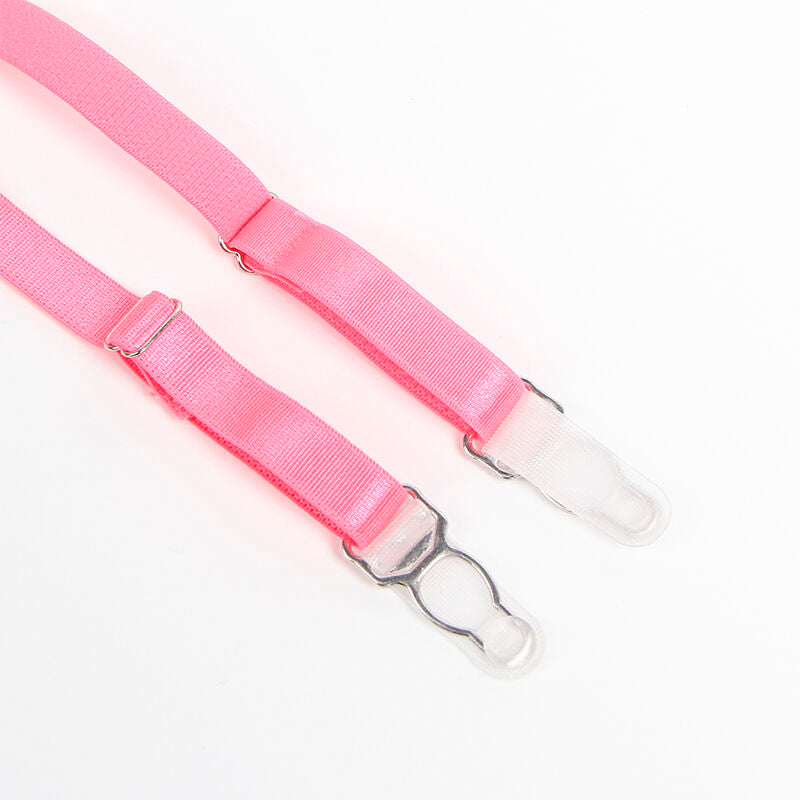 SUBBLIME - 955366 BH-SET MIT SPITZE UND STRUMPFBAND ROSA UND LILA L/XL