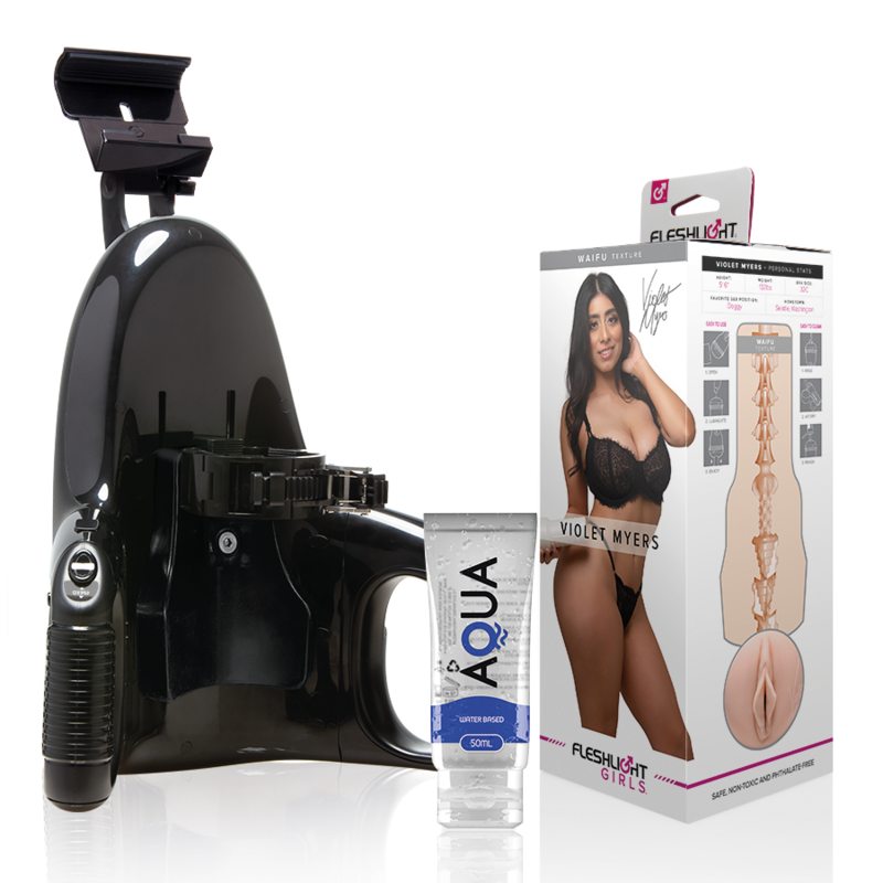 FLESHLIGHT - VIOLET MYERS WAIFU + UNIVERSAL LAUNCH + GLEITMITTEL IN AQUA-QUALITÄT 50 ML
