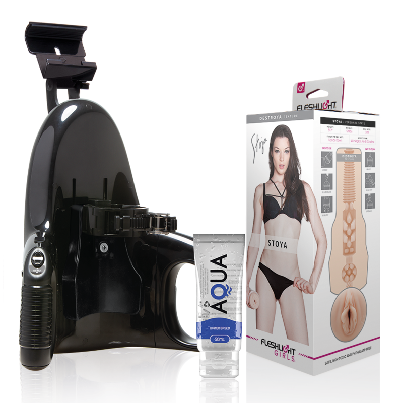FLESHLIGHT - VAGINA STOYA DESTROYA + UNIVERSAL LAUNCH + GLEITMITTEL IN AQUA-QUALITÄT 50 ML