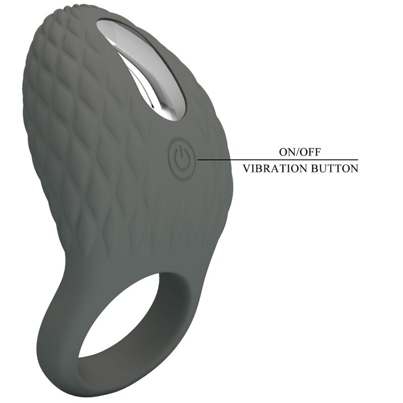 PRETTY LOVE - VIBRIERENDER RING HELOISE MIT MEMORY-GRAU