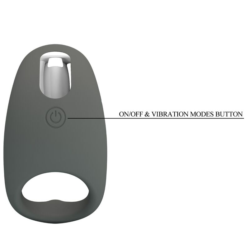 PRETTY LOVE - GEMMA VIBRATORRING MIT MEMORY-GRAU