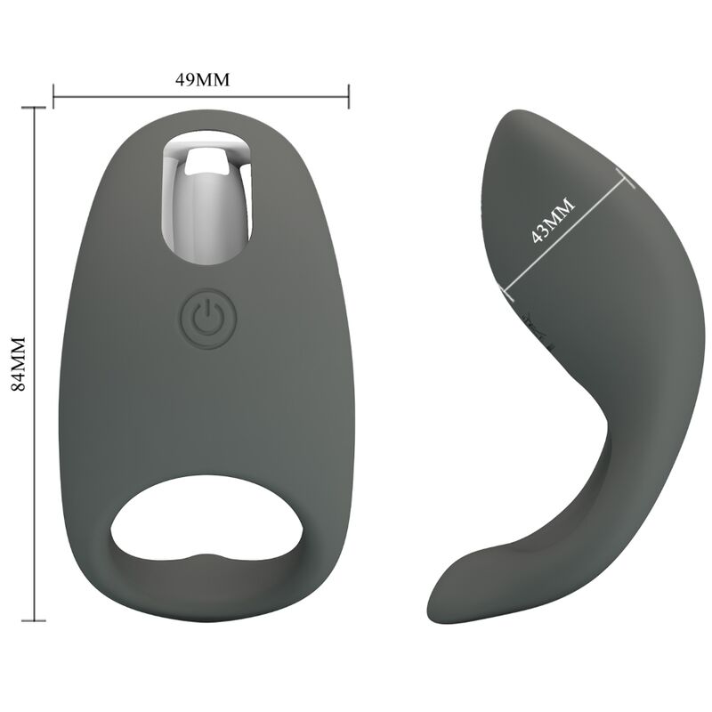 PRETTY LOVE - GEMMA VIBRATORRING MIT MEMORY-GRAU