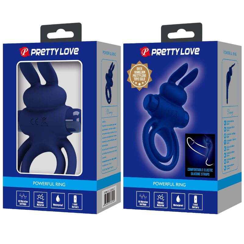 PRETTY LOVE - DAREY DOPPELTER VIBRATIONSRING KANINCHEN BLAU