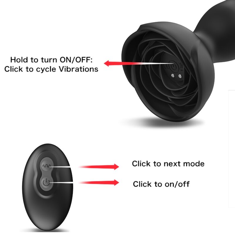 ARMONY - EXTREME A BLOOM ROSE VIBRATOR & ANALSTECKER FERNBEDIENUNG SCHWARZ