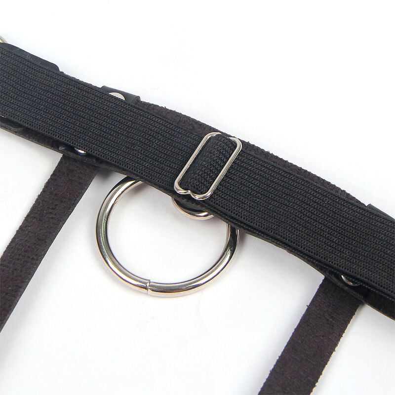 SUBBLIME - 953744 VERSTELLBARES PUNK-STRUMPFHOSE AUS LEDER SCHWARZ EINE GRÖSSE