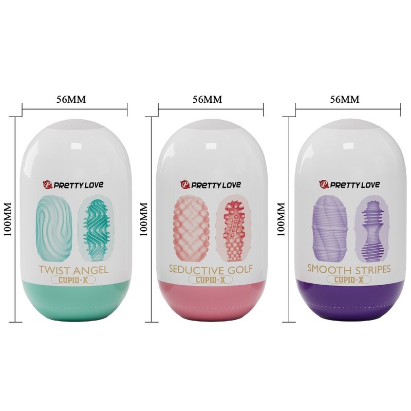 PRETTY LOVE - CUPID X 18 MÄNNLICHE MASTURBATOREN VERSCHIEDENE TEXTUREN