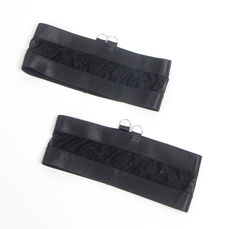 SUBBLIME - 955236 SCHWARZER BONDAGE-BH MIT STRUMPFBAND-SET S/M