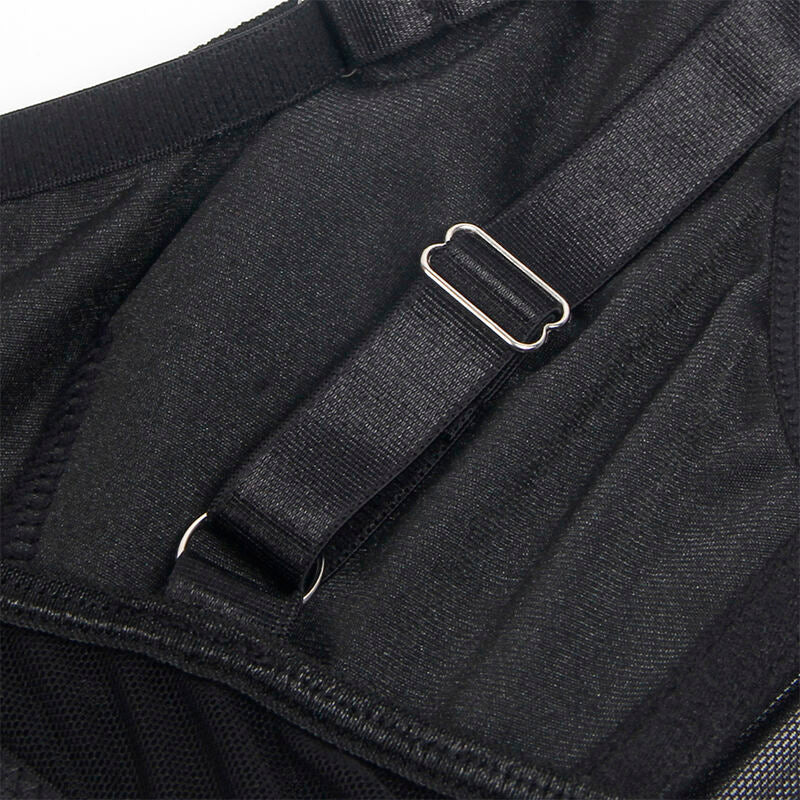 SUBBLIME - 955243 SCHWARZER BONDAGE-BH MIT STRUMPFBAND-SET L/XL