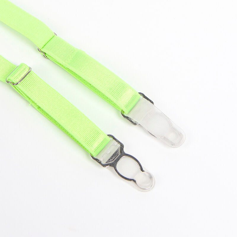 SUBBLIME - 955328 BH-SET MIT SPITZE UND STRUMPFBAND GRÜN UND BLAU L/XL