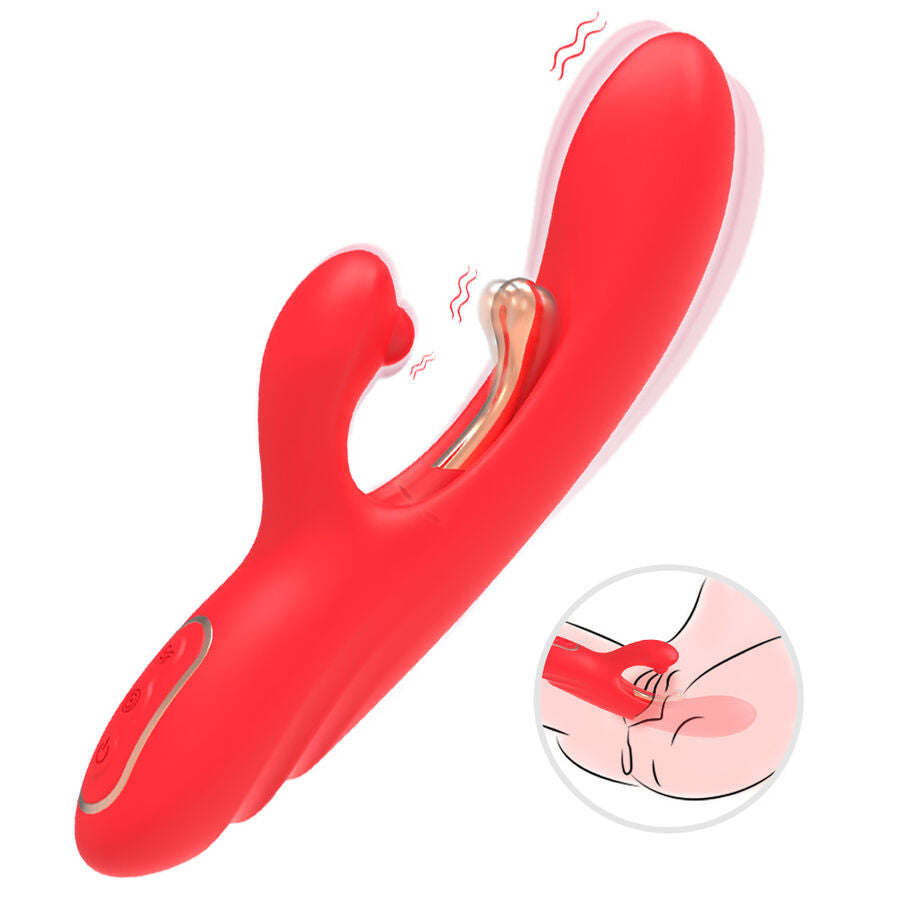 ARMONY - G-PUNKT- UND KLITORIS-STIMULATOR-VIBRATOR MIT OSZILLIERENDER ZUNGE ROT