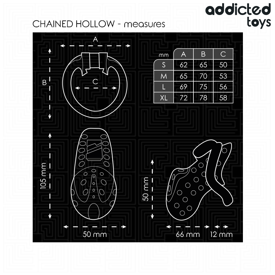 ADDICTED TOYS LOCKED - ANGEKETTETER HOHLPENISKÄFIG 10,5 CM