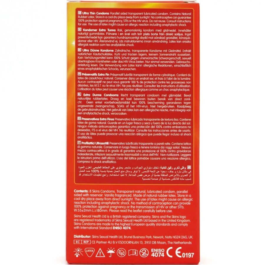 SKINS - ULTRA DÜNNE PREMIUM-KONDOME PACKUNG 8