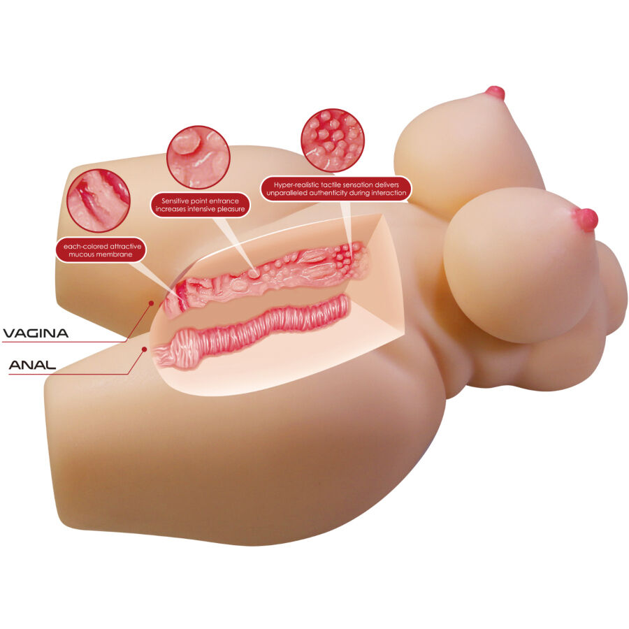 CRAZY BULL - GRACE REALISTISCHER WEIBLICHER TORSO VAGINA UND ANAL 7,5 KG