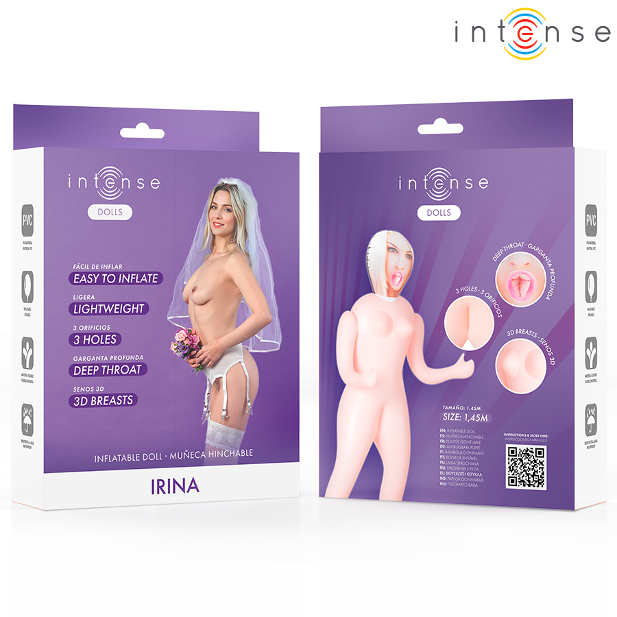 INTENSE DOLLS - IRINA AUFBLASBARE PUPPE MIT DREI ÖFFNUNGEN