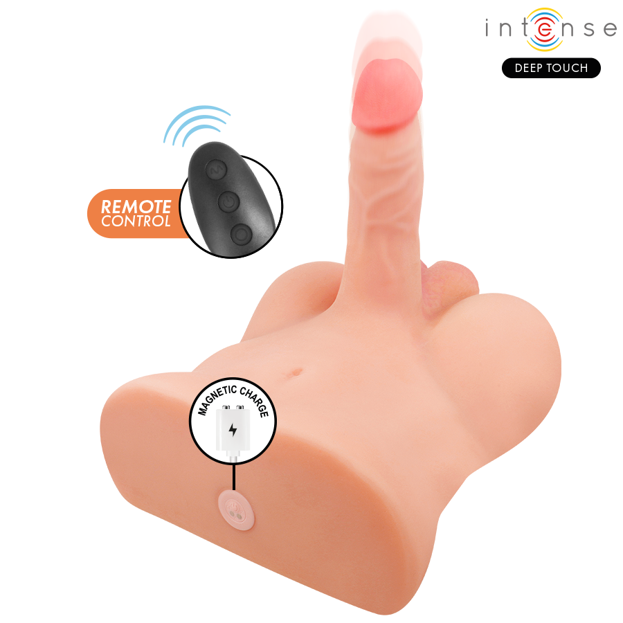 INTENSE DEEP TOUCH - DAMIEN-TORSO MIT ANUS UND REALISTISCHEM DILDO MIT DRUCK- UND VIBRATIONSFUNKTION, FERNBEDIENUNG, 3,5 KG