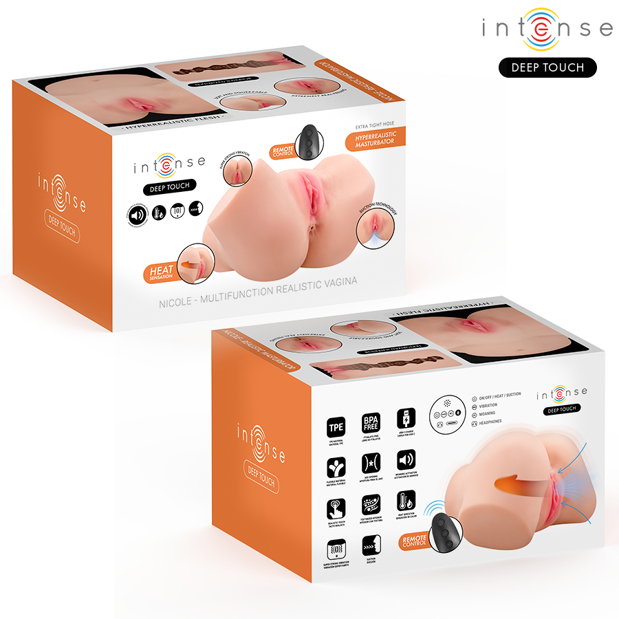 INTENSE DEEP TOUCH – NICOLE ANAL- UND VAGINALMASTURBATOR MIT SAUG-, WÄRME-, VIBRATIONS- UND STIMMEFFEKTEN MIT FERNBEDIENUNG 5,3 KG